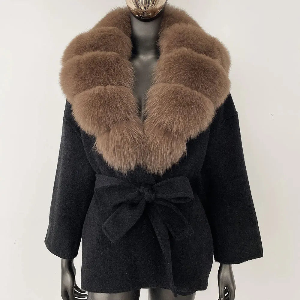 Celeste Fur-Collar Coat