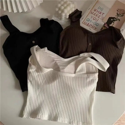 Élan Ribbed Button Top