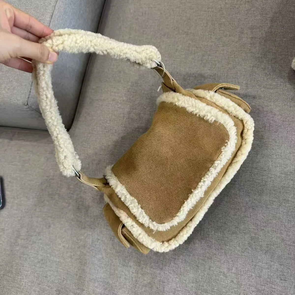 Elara Shearling Shoulder Bag