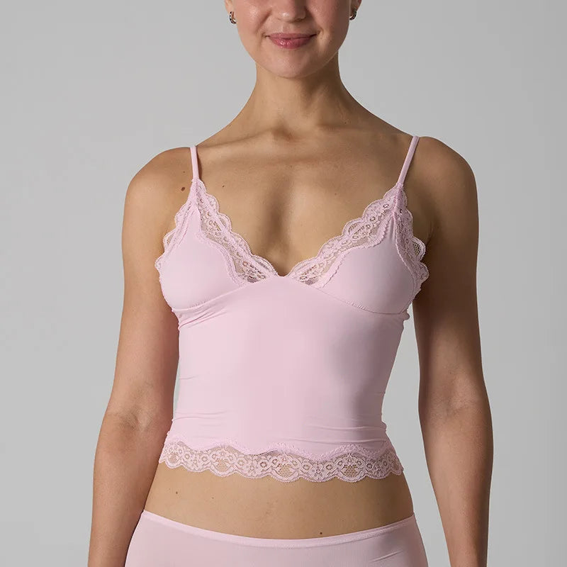 Thin Sleeveless Vest Skin-friendly Sexy Lace Camisoles Adjustable Deep V Suspenders Women Lingerie Underwear Tanks Lady Tanktop