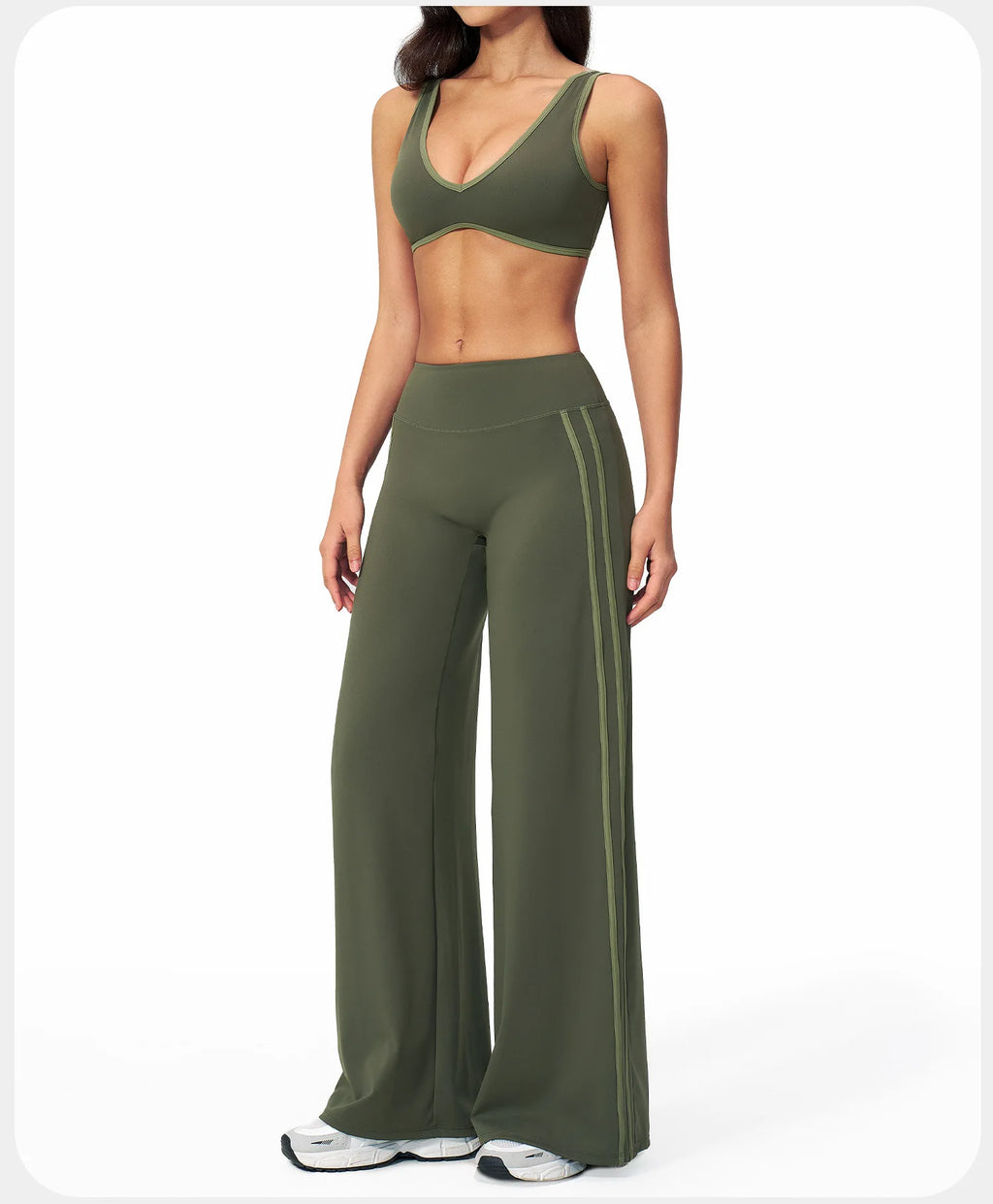 2PCS Yoga Suit Gym Fitness Outfits Women's Tracksuits Sports Bra Flared Trousers Suit Workout Clothes Female Yoga Sports Sets