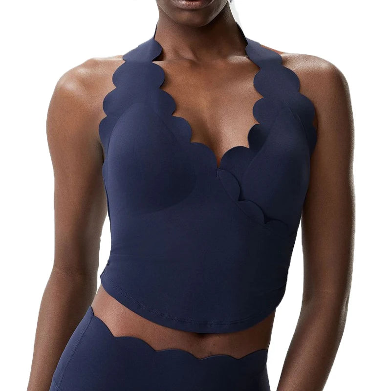 Women Fitness Yoga Bra Solid Color Stretch Soft Gym Crop Top Breathable Quick Dry Workout Vest With Chest Pads Female Sportswear