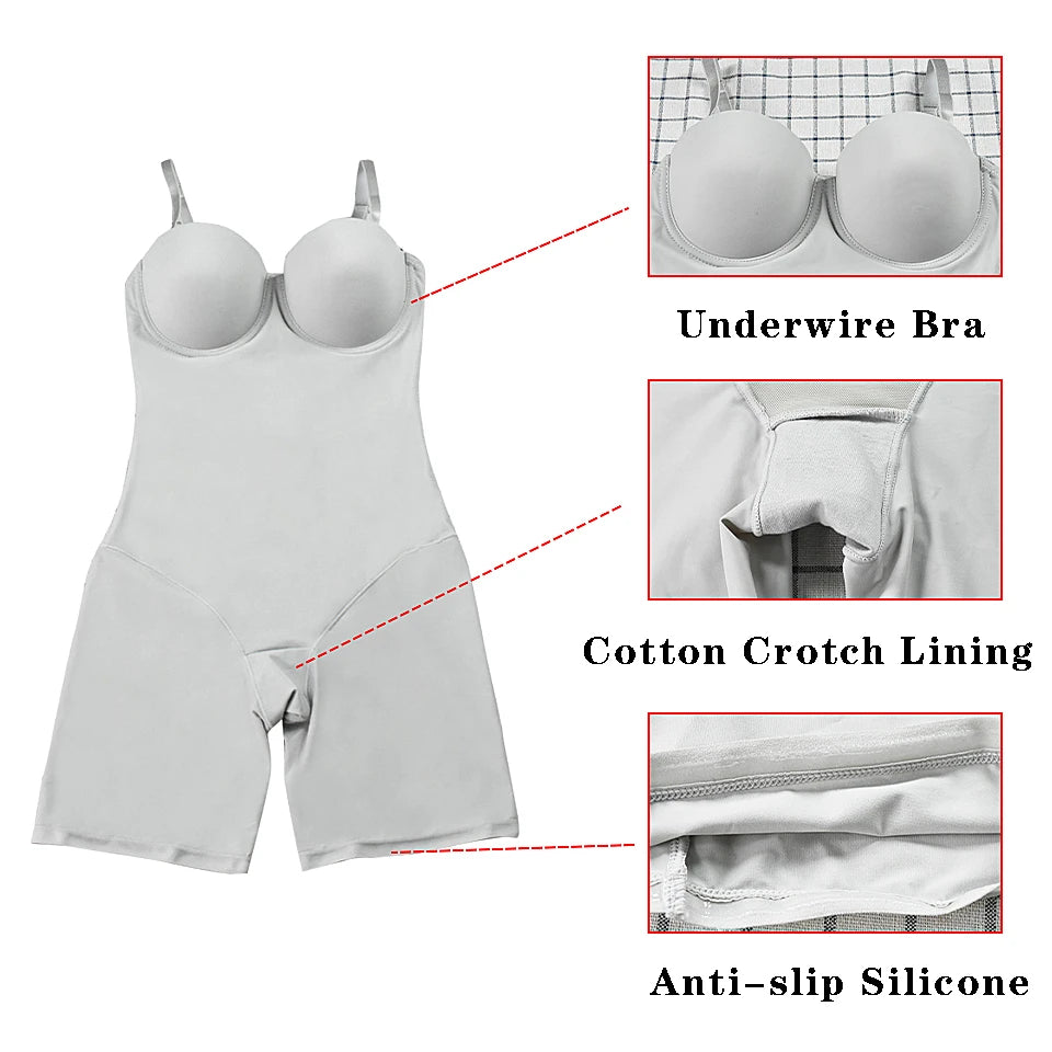 Bodysuit Women Shapewear Body Shaper With Cup Compression Bodies Belly Sheath Waist Trainer Reductive Slimming Underwear