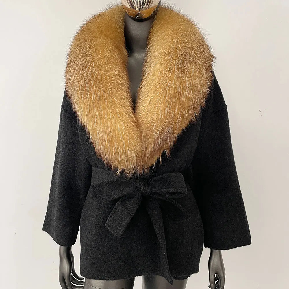 Celeste Fur-Collar Coat
