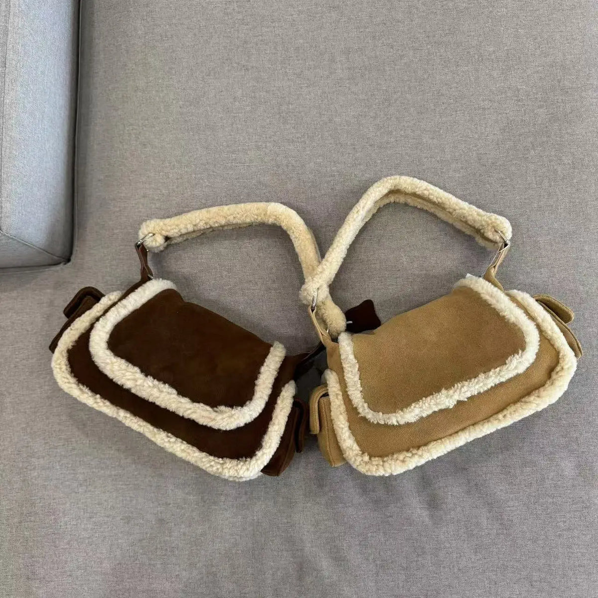 Elara Shearling Shoulder Bag