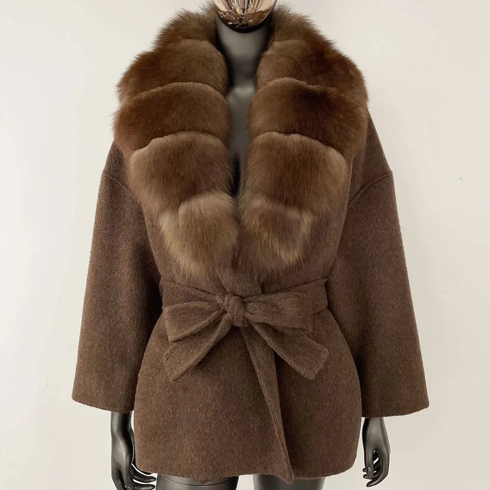 Celeste Fur-Collar Coat