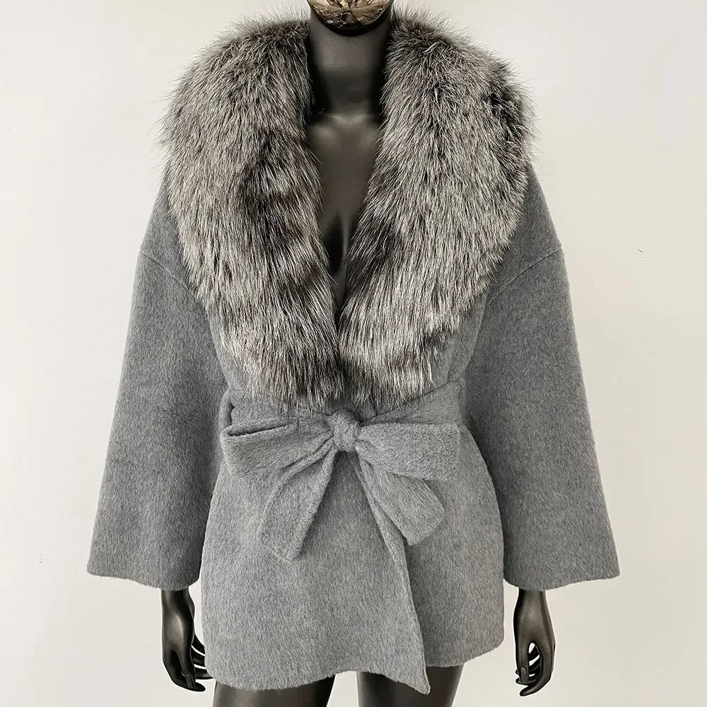 Celeste Fur-Collar Coat